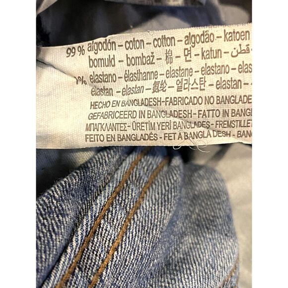 ZARA Cotton Skinny Mid Rise Distressed Stretch Casual Jean Hem Side Slits 2 Blue - Picture 10 of 15